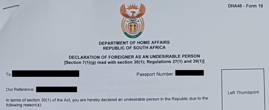 Undesirable Status (V-List Code K) Appeal (Overstay Appeal)